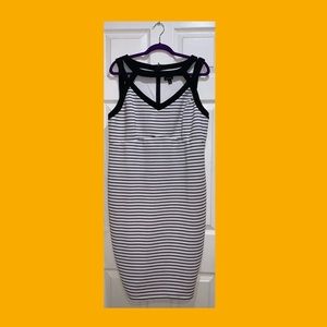 Black and White Stripped Pencil Dress